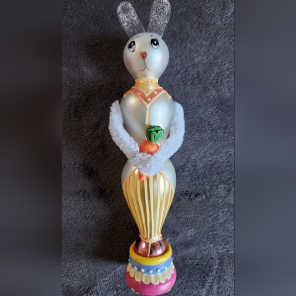 Cranbury Crafts Glass Easter Bunny Ribbit Figure Ornament - Picture 2 of 4